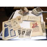 Various collectables, including sketch books, post