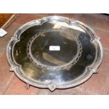 A 36cm diameter silver tray with Sheffield hallmar