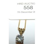 An 18ct gold single stone diamond pendant - approx