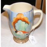 A Clarice Cliff "Bizarre" pattern jug with orange