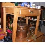 An antique pine side table