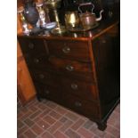 A 19th century mahogany chest of two short and thr