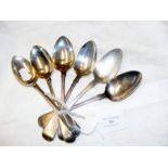 Set of six silver dessert spoons - 8.5oz