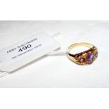 An 18ct gold amethyst and diamond ring