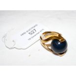 A lapis lazuli ball ring in 18ct gold setting