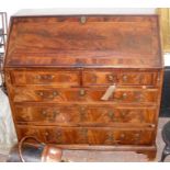 Georgian mahogany bureau with fitted interior and