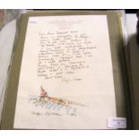 A HUGH CASSON hand written letter and sketch