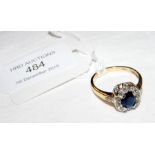 An 18ct gold sapphire and diamond ring