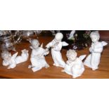 Selection of Lladro winged cherubs