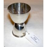 A 9cm high silver twin eggcup