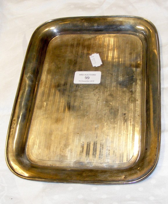 A silver rectangular Waiter's tray - 9.7oz