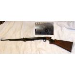 An old BSA air rifle with carved wooden stock - Se