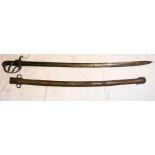 An old continental sword with metal scabbard - 106