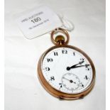 A gent's 9ct gold pocket watch with separate secon