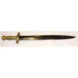 A French short sword with brass hilt and grip - 62
