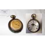 A gent's pocket watch with rolling moon phase and