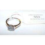 A platinum diamond cluster ring - approx. 0.5ct to
