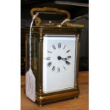Brass cased carriage clock - 13cm high
