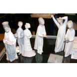 Five Lladro figures