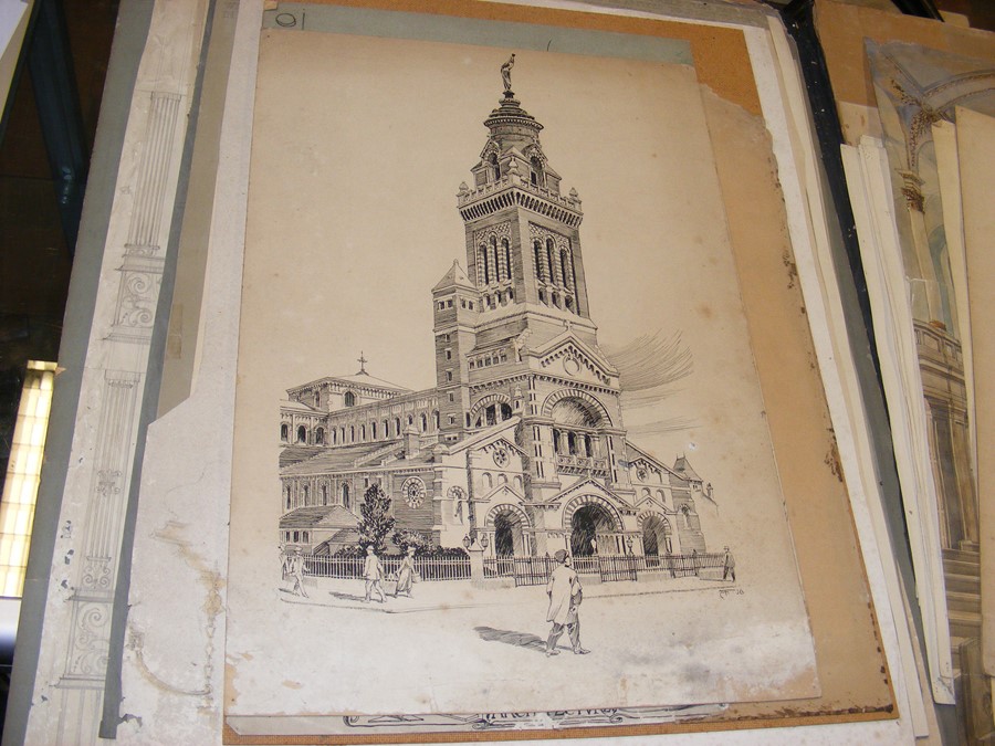 Interesting folio of original Architect's painting - Image 4 of 10