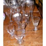 Selection of antique wine glasses