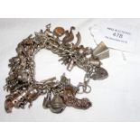 Silver charm bracelet