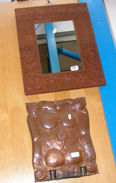 An Arts and Crafts hammered copper wall sconce - 4