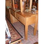 An antique pine sideboard with two drawers - 150cm
