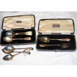 Silver teaspoons, etc.