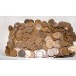A box of farthing coins - George III to Elizabeth