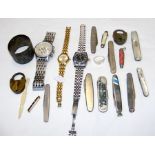 Gents wrist watches, penknives, etc.