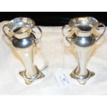 A pair of silver Art Nouveau style vases - Birming
