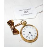 A lady's 18ct gold pocket watch with bow in presen