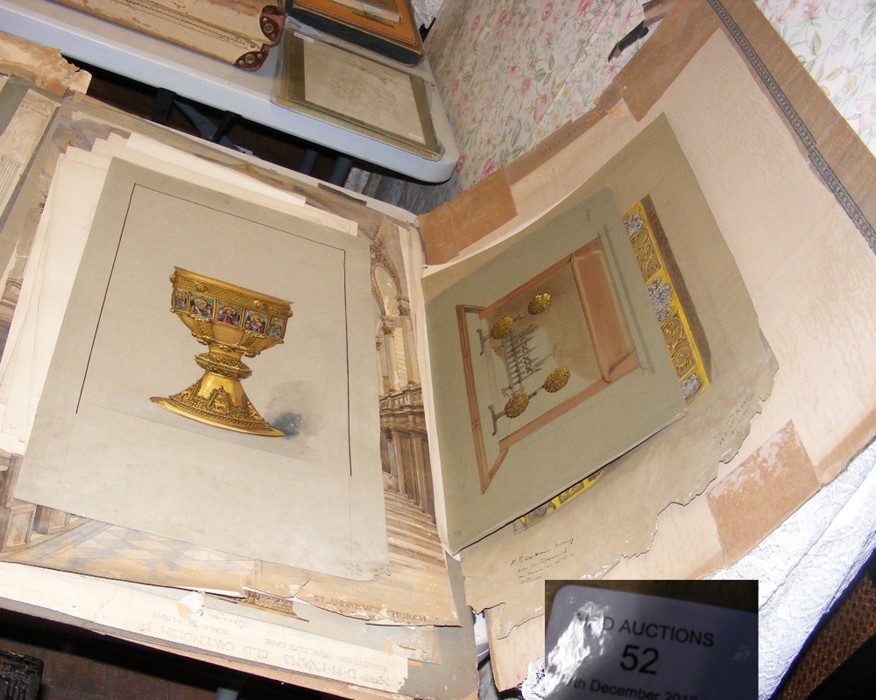 Interesting folio of original Architect's painting