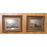 GEORGE CHAMBERS - a pair of oils on board - vessel