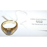 An 18ct gold single stone diamond ring, centre dia