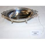 A silver oval bonbon dish - 15cm long - Sheffield