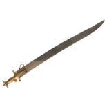 A MID 19th CENTURY INDIAN TULWAR SWORD with single edged steel blade having large fuller on both