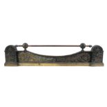 AN UNUSUAL REGENCY BRASS ADJUSTABLE HEARTH FENDER in the French Empire style 102cm when fully