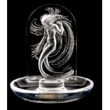 A LALIQUE GLASS NAIADES PIN TRAY signed to the base Lalique France.