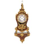 A LARGE LATE 19th CENTURY FRENCH BOULLE WORK TORTOISESHELL BRACKET CLOCK AND BRACKET the brass