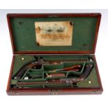 JAMES PURDEY, 314 1/2 OXFORD STREET, LONDON A FINE CASED PAIR OF EARLY 19th CENTURY TARGET PISTOLS