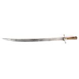 AN AGATE HILT HANGER SWORD Circa 1700, the curved single edged blade with double fuller leading to a