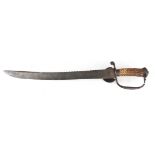 A 17th CENTURY ENGLISH HUNTING HANGER SWORD WITH SAWBACK BLADE the slightly curved single-edged