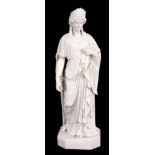 A LATE 19th CENTURY PARIAN FIGURE OF ZENOBIA wearing flowing robes and crown, her arms chained and