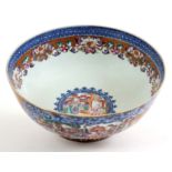 A 19th CENTURY CANTON BOWL with finely decorated painted gilt decoration having panelled scenes