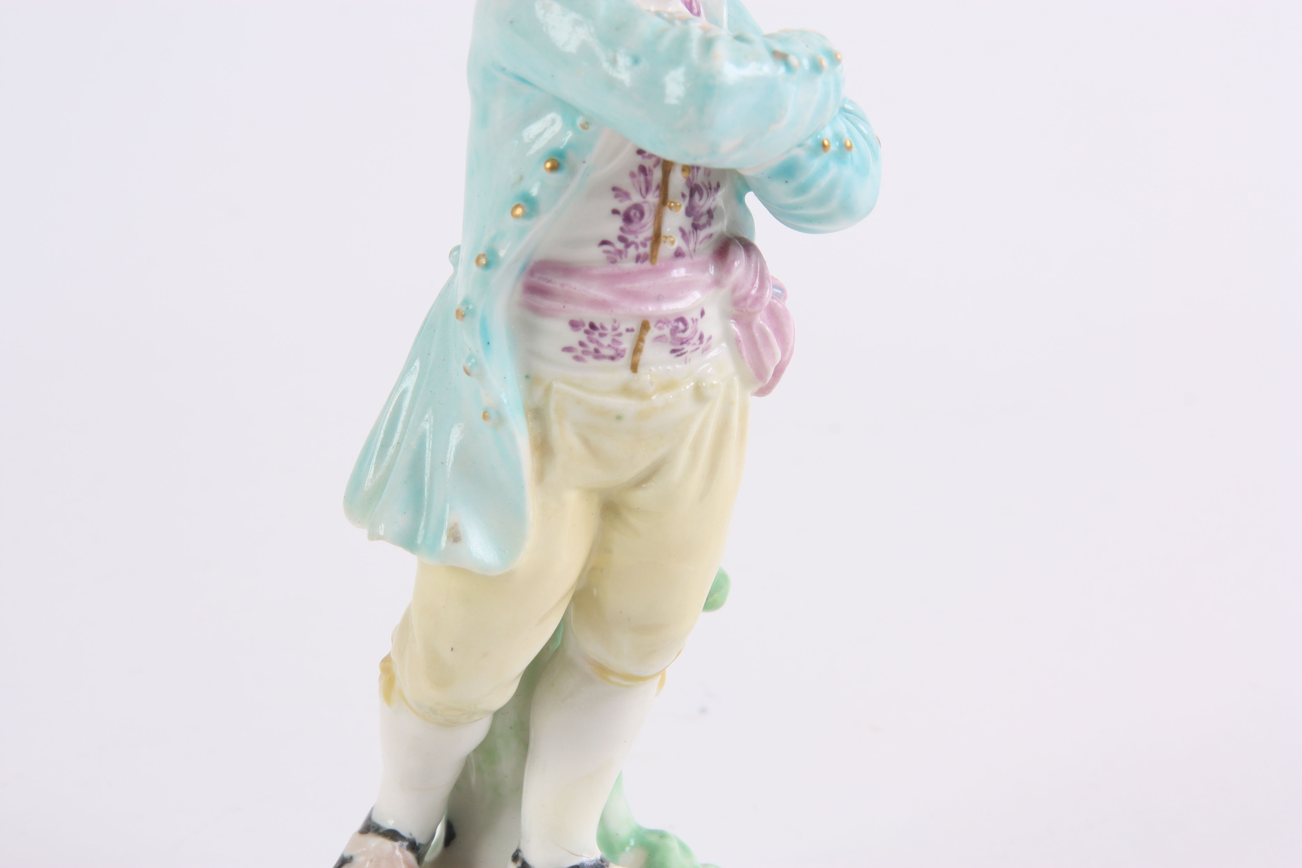 AN 18TH/EARLY 19TH CENTURY PRATT TYPE HOLLOW BASE POLYCHROME SHEPHERDESS FIGURE 26cm high and a - Image 8 of 13