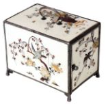 A FINE QUALITY JAPANESE MEIJI PERIOD SILVER MOUNTED SHIBAYAMA INLAID IVORY TABLE CASKET with
