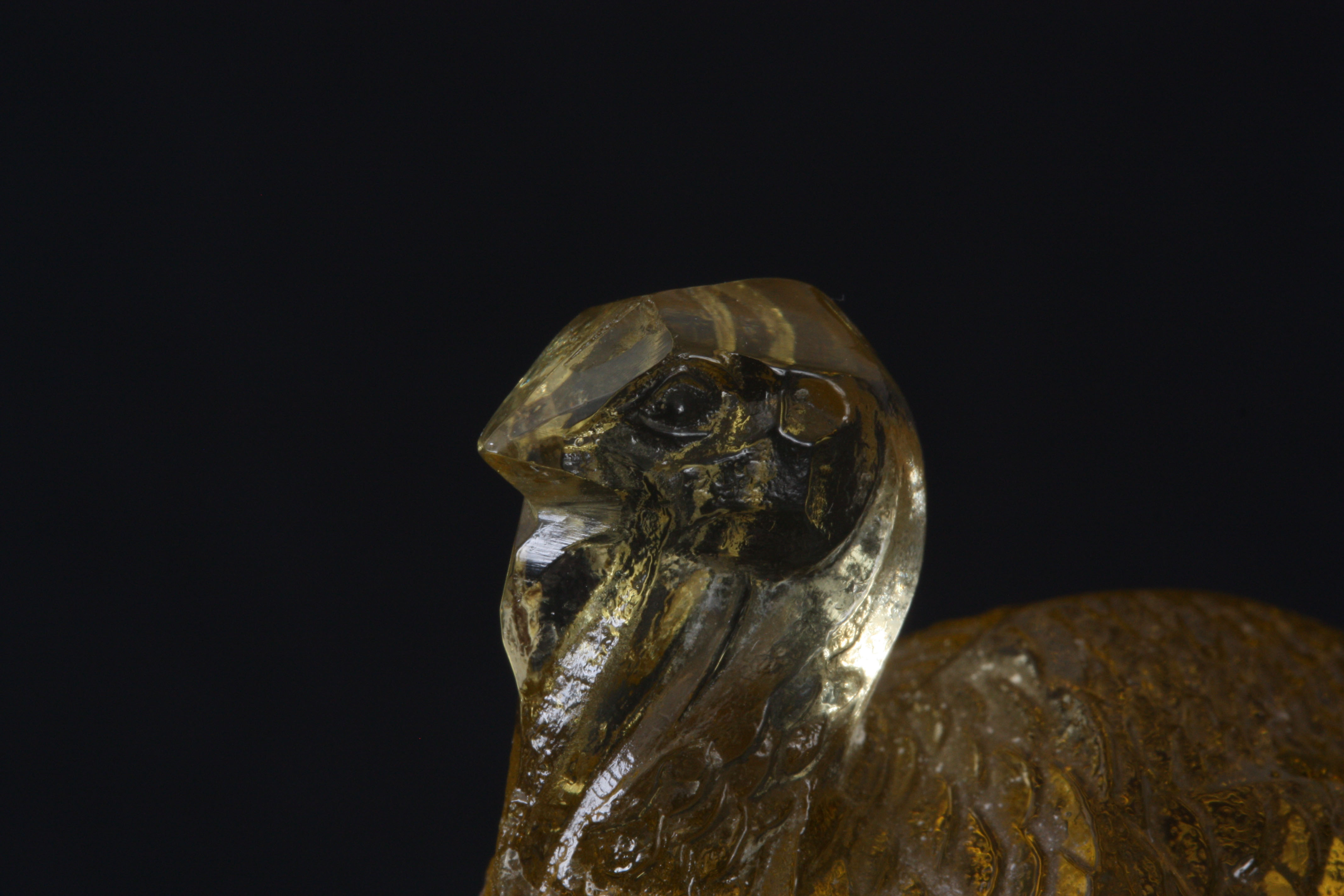 R. LALIQUE, AMBER COLOURED 'DINDON' CENDRIER modelled as a Turkey etched signature R. Lalique France - Image 2 of 5