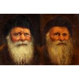 FRANZ SHOORMAN. OIL ON CANVAS. A pair of portraits 29cm high 23cm wide - signed in gilt swept